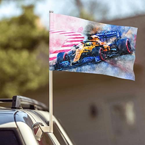 Lando Norris 4 קליפ חלון דגל מכונית פטריוטית על דגל דגם 12x18 ב