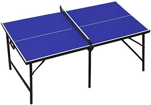 Hathaway BG2305 Crossover 60-in מתקפל שולחן טניס שולחן נייד-פתרון חלל קטן מושלם, כחול, 60
