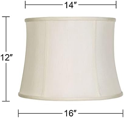סט של 2 גווני מנורת תוף בינוני לבן קרם 14 עליון x 16 תחתון x 12 החלפה גבוהה עם נבל וגוון סופי - אימפריאלי