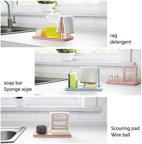 מדפי סבון מתקפלים על מטבח מדפי סבון עם ספוגים וספוגים לא סחוטים למדיח כלים, מדפים רב-מטענים