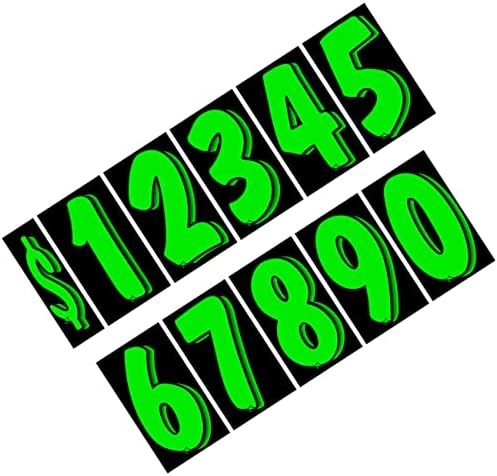 Versa-Tags 7.5 מדבקות מספר ויניל שחור/ירוק 11 תריסר תמחור של השמשה הקדמית וחפיסה אחת של כל אחת מהקילומטראז 'הנמוך וחסוך 14.5