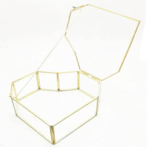 Zerodeko צורת לב תכשיטי זכוכית קופסת מזכרת עם מכסה קוסמטיקה וינטג