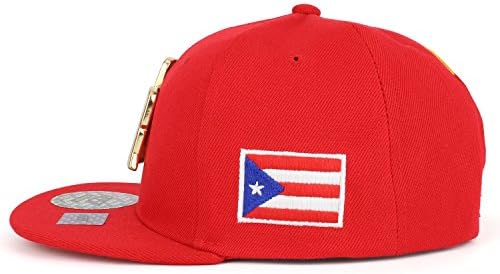 טרנדי הלבשה חנות יחסי ציבור מתכת מסגרת פלאטביל סנאפבק כובע פורטו ריקו רקום דגל