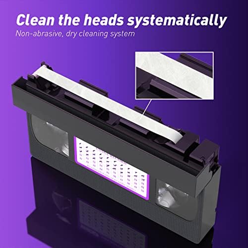 Yhdd VCR קלטת מנקה ראש עבור נגני VHS/VCR, מנקה ראש וידאו לשימוש חוזר מסוג יבש