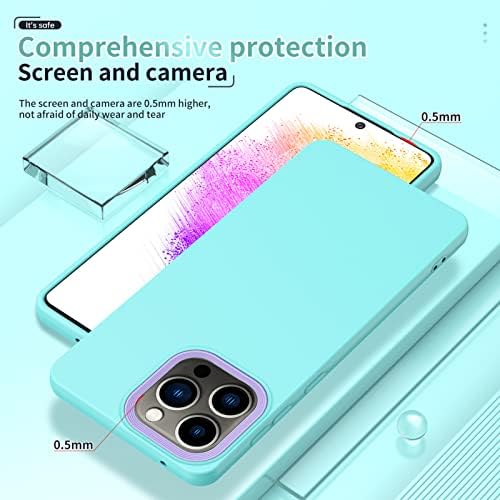Esstore תואם ל- iPhone 14 Pro Max Case and Screen Protector, רזה רך גמיש סיליקון TPU פגוש כיסוי טלפון מגן אטום