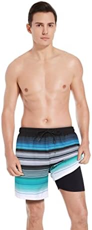 גברים שוחים גזעים בגד ים של מכנסיים שחייה בגד ים עם שחייה עם דחיסה ללא דחיסה ללא נתיב אורך 18-21 אינץ '