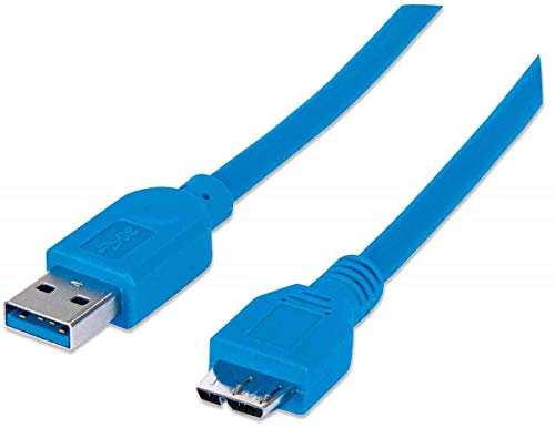 Manhattan USB 3.0 כבל זכר/מיקרו B כחול זכר 6.6 מטר/2 מ '