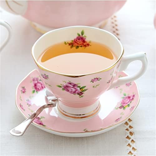 LKKYBOA ורוד רוז רוז אדו סט תה כוס כוס קרמיקה אלגנטית אחר הצהריים סט תה ביתי