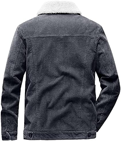ADSSSDQ ז'קט אופנה שרוול ארוך גברים סתיו עבודה בצבע אחיד נוחות מעילי דש עם כפתורים מצוידים CORDUROY7