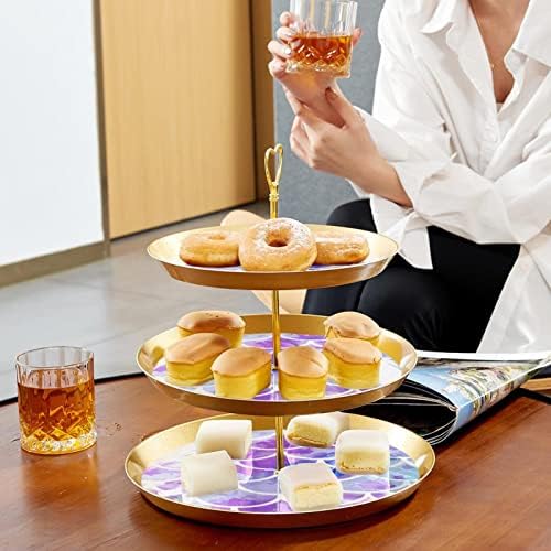 קינוח כוס עוגת סטנד, שולחן קישוט לחתונה מסיבת יום הולדת חגיגה,דגי סולמות דפוס