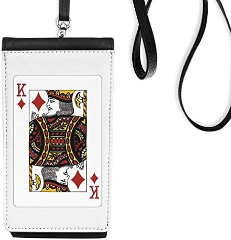 Diamond K קלפים דפוס טלפון ארנק ארנק תליה כיס נייד כיס שחור