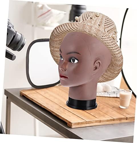 שחור אפריקאי בובת ראש לה שחור כובע איפור אימון ראש איפור עיסוק ראש פנינה ייבוש מתלה