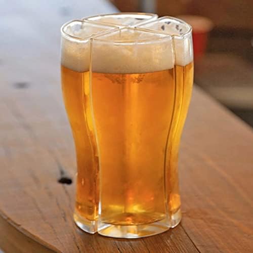 Yfqhdd כוסות בירה כוס ספל נפרדת 4 חלק קיבולת גדולה כוס ספל בירה עבה כוס כוס זכוכית למסיבת בר במועדון
