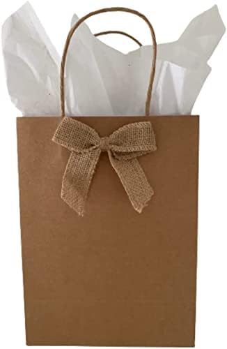 חבילת שקיות מתנה קראפט, 60 חתיכת מסיבת יום הולדת לטובת מסיבת שקיות, בינוני &מגבר; שקיות נייר עטיפה קטנות - כולל