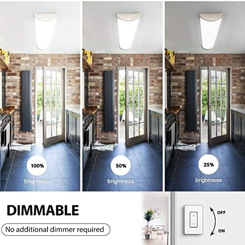 Tycholite Dimbable 4ft LED LED אורות תקרה נפיחות מטבח, 40W, 4800LM, 4000K, 4 רגל LED מתקן ליניארי 48 אינץ
