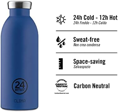 בקבוקי Clima 24bottles - בקבוק מים מבודדים 11oz/17oz/29oz, בקבוקי מים עם מכסה הוכחת דליפה של , עשוי מפלדת אל חלד, עיצוב