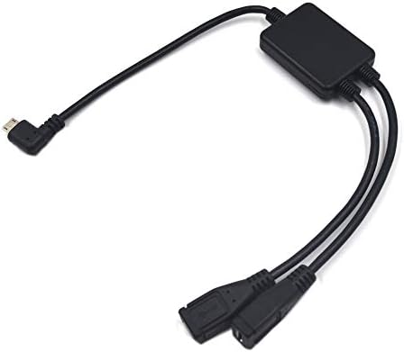 Kework micro USB 5 פינים מפצל, 30 סמ זווית ישרה מיקרו כבל מפצל USB, 2 יציאות מיקרו USB רכזת 1 זכר עד 2 כבל סוג של