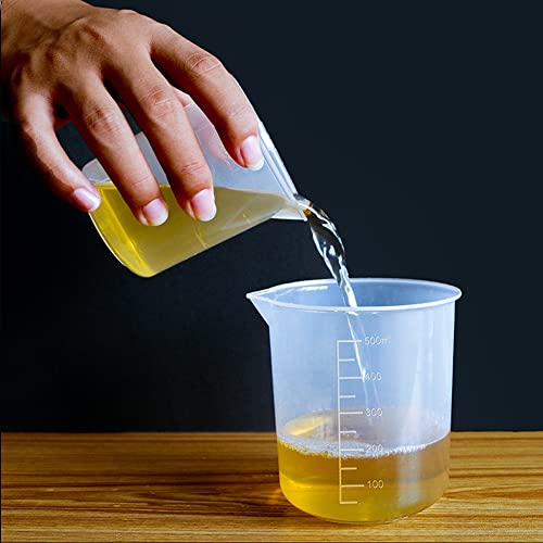 כוס פלסטיק אוניווייג 500 מיליליטר, כוס פלסטיק נמוכה עם זרבובית, כוס מדידה שקופה מפוליפרופילן למטבח, נוזל