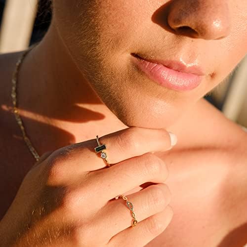 טבעת בגט זהב / טבעת הבטחה דקה לערום / טבעת מתנת אירוסין זירקוניה מכסף סטרלינג