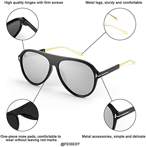 פייסדי רטרו משקפי שמש פיילוט משנות ה -70 משקפי שמש עגולים וינטג ' קלאסיים גדולים במיוחד לנשים גברים ב2778