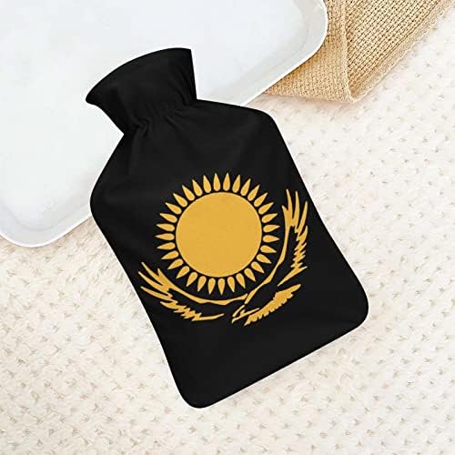 דגל קזחסטן גומי בקבוק מים חמים עם כיסוי פליס כפות ידיים שקית מים חמים יותר