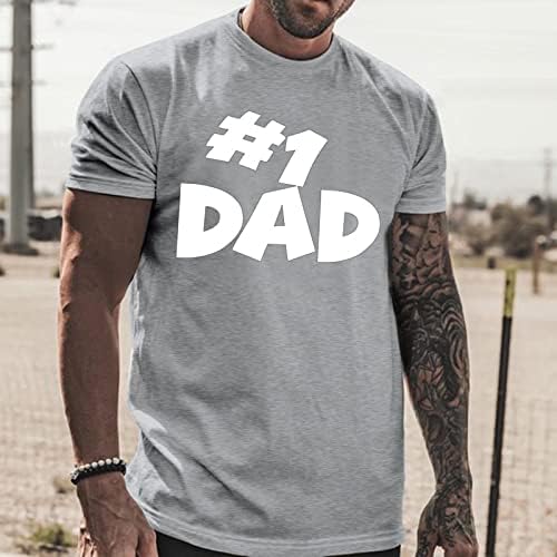 חולצות טריקו של יום האב של XXBR לגברים, שרוול קצר מכתב קיץ הדפסים דק-כושר צמרות חולצת צוואר בסיסית בסיסית לאבא