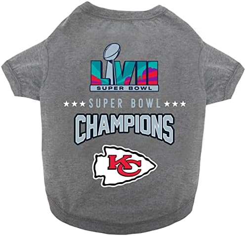 NFL 2023 Super Bowl LVII אליפות קנזס סיטי צ'יימס חולצת טי חיית מחמד, טי חיית מחמד ספורטיבית עמידה, קטנה. *חולצת טריקו