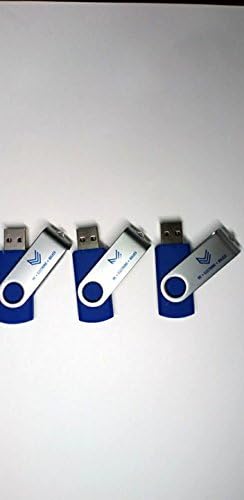 חבילה של 3 יחידות USB Flash Drive Metal 16GB 2.0 צבע כחול למשרד, בית ספר וכו '2017 דגם
