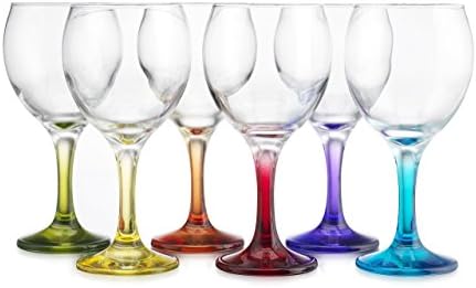 צבע קרנבל מפואר, נבע ליין אדום או לבן, קוקטייל, מרטיני, מרגריטה, ברנדי, כוסות שתייה מזכוכית סקוטית 10 עוז מסיבת צבע סט