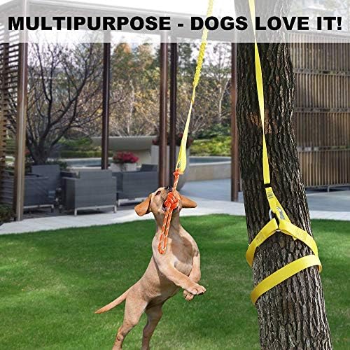 Xiaz 100 רגל אורך כלב, כלבים גדולים כבדים מנהלים כבל צעצוע של כלבים אינטראקטיביים נשללים, משיכת חבל של צעצועי מלחמה לכלבים