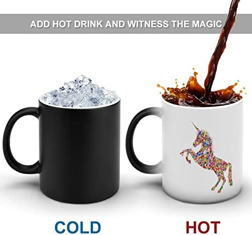 צבעוני חד קרן יצירתי שינוי צבע קרמיקה קפה כוס חום שינוי ספל מצחיק עבור בית משרד