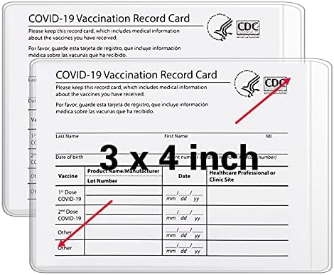 2-חבילה חסין שריטות חיסון כרטיס מחזיק, לבקרת מחלות חיסון כרטיס מגן 4 סים 3 סנטימטרים, חיסון לחסן שיא כרטיסי פלסטיק מחזיק