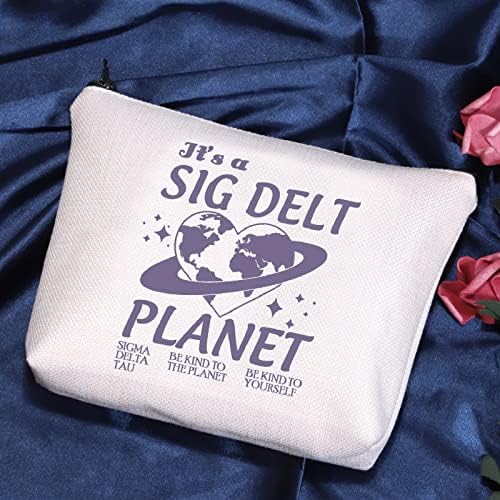 מתנת SDT SDT מתנה להיות אדיבה לכוכב הלכת הטרנדי התיק הקוסמטי SIG SIG DELT SORORITY אותיות מתנה