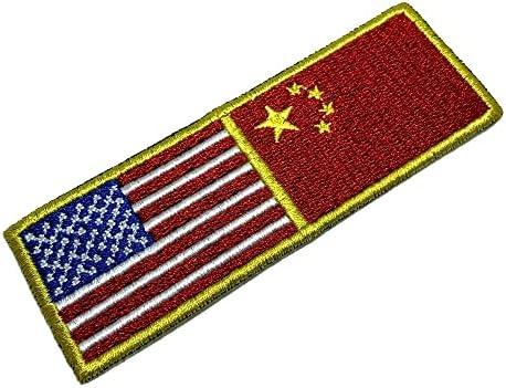 BPUSCNT001 ארהב טלאי דגל סין רקום לאדים, קימונו, אופני אפוד, ברזל או תפור