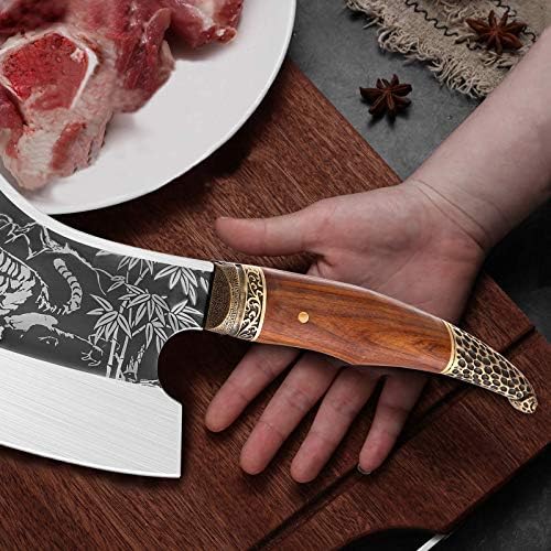 כבד החובה בשר קליבר סכין סט מזויף באש סכיני חיצוני קמפינג סכין לדיג פחמן פלדת מטבח שף סכין עבור מנגל אוסף