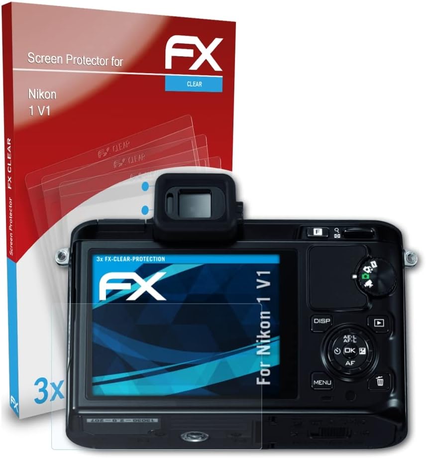 סרט הגנת המסך של Atfolix התואם למגן מסך Nikon 1 V1, סרט מגן אולטרה-ברור FX