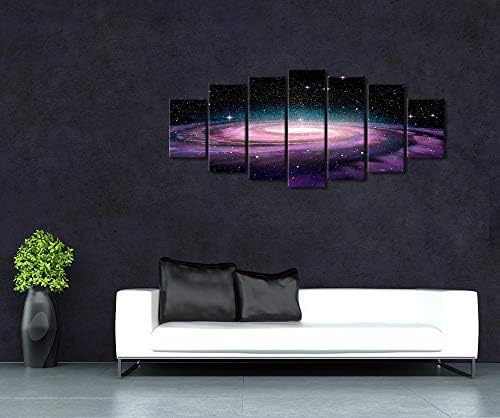 חזותי אמנות תפאורה חלל בד קיר אמנות כוכבים גלקסי יקום ציור בית משרד סלון קיר קישוט, ממוסגר מוכן לתלות 70 אינץ 32 אינץ