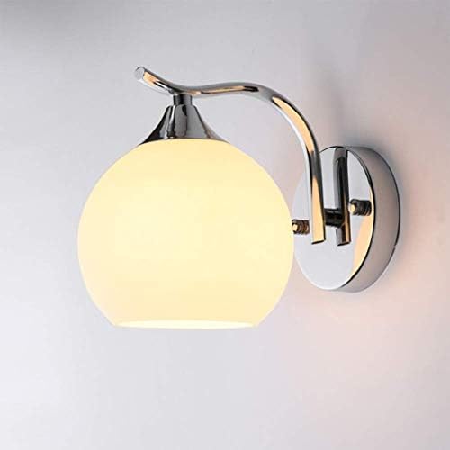 מנורת קיר WSZJJ - מנורת קיר מודרנית עם זכוכית גלובוס לבן, אור קיר עם פליז מוברש מוגמר לסלון חדר אמבטיה לחדר שינה, מתג לעומק