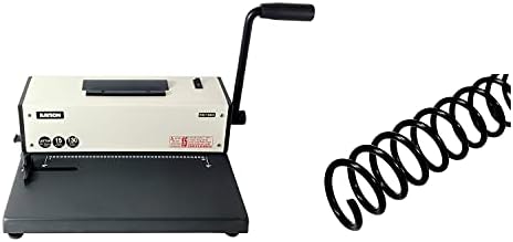 Rayson PD -1503 מכונת כריכה סליל 4: 1 קלסר עם מכשיר סליל חשמלי ו -4: 1 סליל כריכה ספירלה שחור - 100/תיבה