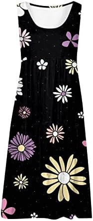 שמלות בוהו של Akollsppnsy לנשים שמלות טנק צוואר פרחוניות שמלות בוהמייה בסך הכל שמלות קיץ לנשים 2023