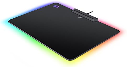 Redragon P009 כרית עכבר משחקים, אפקטים של תאורת LED של RGB, קווי, קשיח ללא החלקה קשה גומי נמוך משטח שטח עכבר תוכנה לתכנות