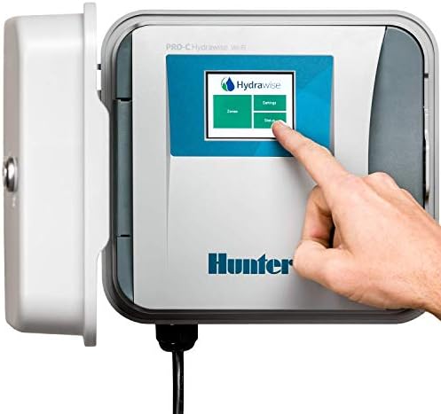 Hunter Industries HPC400 Hydrawise HPC-400 בסיס 4 תחנות לבקר השקיה חיצוני, אפור