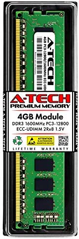 החלפת A-TECH 4GB ל- HP A2H32AV-DDR3 1600MHz PC3-12800E ECC UDIMM UNDIMM ללא גוף 240 פינים 2RX8 1.5V-מקל זיכרון