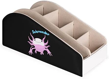 Salamander Axolotl מחזיק בשלט רחוק קופסת מארגן עור PU עם 6 תאים קופסת אחסון לחדר שינה בסלון