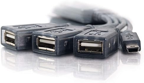 רכזת USB של C2G, 4 כבל רכזת USB של יציאה, כבל USB, 11 אינץ ', אפור, כבלים ללכת 27402