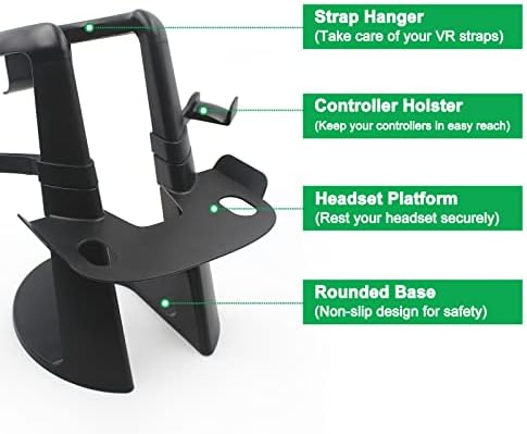 Stand VR של Nexigo עם מחזיק בקר עבור Oculus Quest, תצוגת אוזניות VR ותחנת הר הרכבה על Oculus Quest 1/2, Oculus