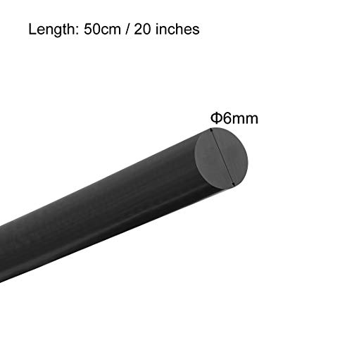 UXCell 3PCS מוט עגול פלסטיק 1/4 אינץ 'דיא אורך 20 אינץ
