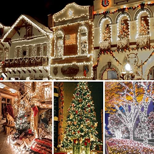 אורות חג המולד של gdealer חיצוניים 500 רטוב 164ft 8 מצבים עץ חג המולד אורות מיתר אורות לבנים קרירים ו -2