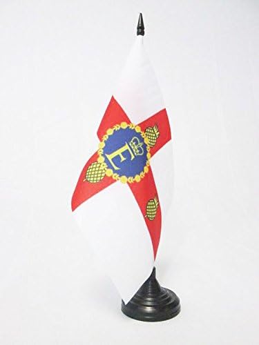 דגל AZ רויאל סטנדרט של דגל שולחן ג'מייקה 5 '' x 8 '' - דגל שולחן הממלכה הג'מייקנית 21 x 14 סמ - מקל פלסטיק