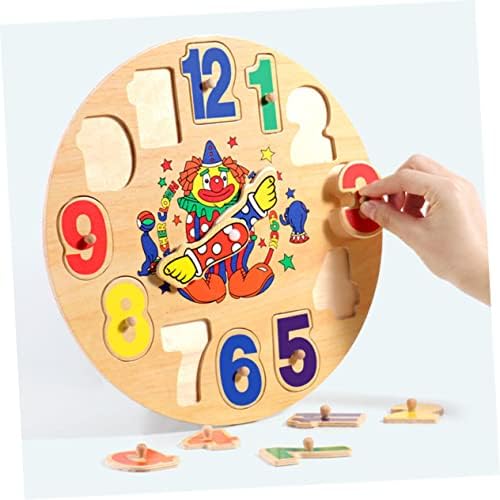 צעצועים 1 SET CLOWN שעון שעון צעצועים חינוכיים בלוקים מעץ צעצועים לילדים